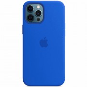 Чехол для Apple iPhone 12 Pro Max (6.7"") - Silicone case (AAA) full with Magsafe (Синий / Capri Blue)