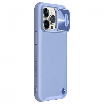 Шкіряна накладка для iPhone 13 Pro - Nillkin Camshield Leather (шторка на камеру) (Бузковий / Purple)