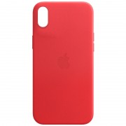 Шкіряний чохол для iPhone X (5.8"") / XS (5.8"") - Leather Case (AA) (Crimson)