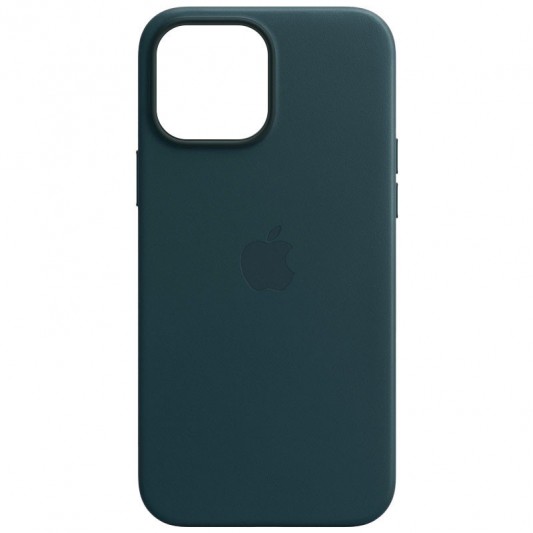 Шкіряний чохол для Apple iPhone 13 Pro Max (6.7"") - Leather Case (AA) with MagSafe (Indigo Blue)