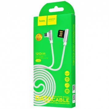 Дата кабелю Hoco U42 Exquisite Steel Micro USB Cable (1.2m) (Білий) - MicroUSB кабелі - зображення 1 
