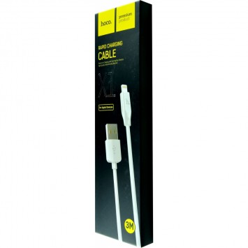Дата кабелю Hoco X1 Rapid USB to Lightning (3m) (Білий) - Lightning - зображення 1 
