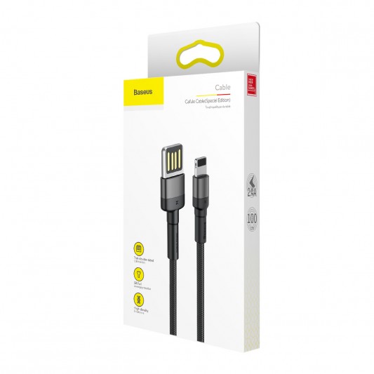 Дата кабель Baseus Cafule Lightning Cable Special Edition 2.4A (1m) (CALKLF-G) - изображение 7
