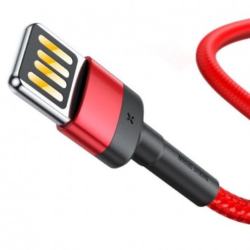 Дата кабель Baseus Cafule Lightning Cable Special Edition 2.4A (1m) (CALKLF) (Red) - Lightning - зображення 3 