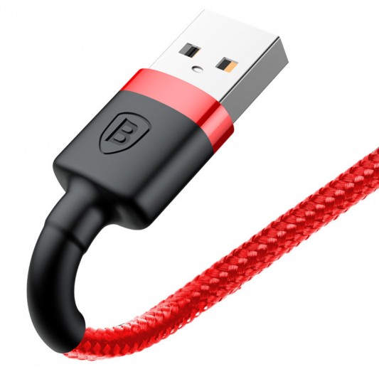 Дата кабель Baseus Cafule Lightning Cable 1.5A (2m) (CALKLF-C) (Червоний/Чорний) - зображення 1 