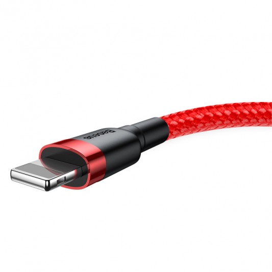 Дата кабель Baseus Cafule Lightning Cable 1.5A (2m) (CALKLF-C) (Червоний/Чорний) - зображення 3 