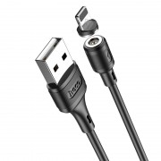 Магнітний кабель для iPhone Hoco X52 "Sereno magnetic" USB to Lightning (1m) (Чорний)