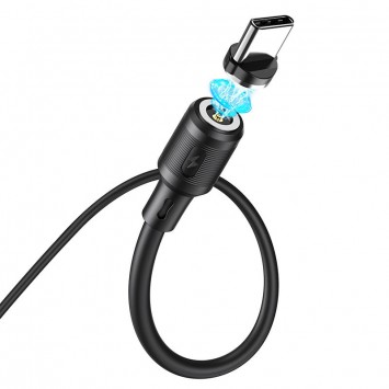 Магнітний кабель Hoco X52 "Sereno magnetic" USB to Type-C (1m) (Чорний) - Type-C кабелі - зображення 3 