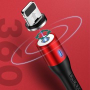 Магнитный кабель Lightning для iphone USAMS US-SJ333 U29 Magnetic (1m) (Красный)