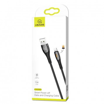 Дата кабель USAMS US-SJ344 Smart Power-off Lightning Cable U-Tone (1.2m) (Чорний) - зображення 2 