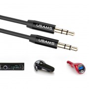 Аудио кабель Usams YP-01 Aux (1m) (Черный)