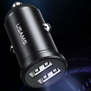 Автомобільний зарядний пристрій USAMS US-CC114 C20 Dual USB Mini (Чорний)