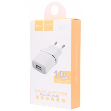 Зарядное устройство Hoco C11 USB Charger 1A (Белый) - Сетевые зарядные устройства (220 В) - изображение 1