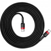 Дата кабель Baseus Cafule Type-C to Type-C Cable PD 2.0 60W (1m) (CATKLF-G) (Чорний/Червоний)