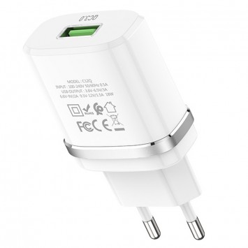 СЗУ Hoco C12Q Smart QC3.0 (1USB/3A) (Белый) - Сетевые зарядные устройства (220 В) - изображение 1