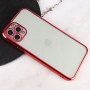 Прозрачный силиконовый чехол для Apple iPhone 11 Pro (5.8"") - глянцевая окантовка Full Camera (Красный)