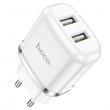 Зарядное устройство Hoco N4 (2USB/2.4A) (Белый) - Сетевые зарядные устройства (220 В) - изображение 1