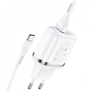 Комплект зарядки для телефона Hoco N4 (2USB/2.4A) + Type-C (Белый) - Сетевые зарядные устройства (220 В) - изображение 2