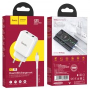 СЗУ HOCO N7 (2USB/2,1A) + USB - MicroUSB (Белый)