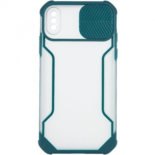 Чохол для Apple iPhone X/XS (5.8"") - Camshield matte Ease TPU зі шторкою (Зелений) - зображення 2 