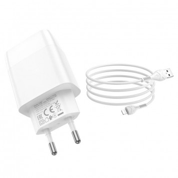 Комплект зарядки для iPhone HOCO C86A (2USB/2.4A) + Lightning (Белый) - Сетевые зарядные устройства (220 В) - изображение 2