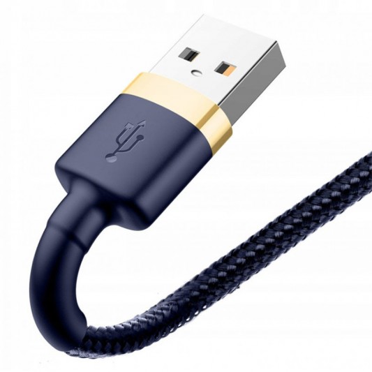 Дата кабель Baseus Cafule Lightning Cable 2.4A (1m) (CALKLF-B) (Золотий / Синій) - зображення 1 