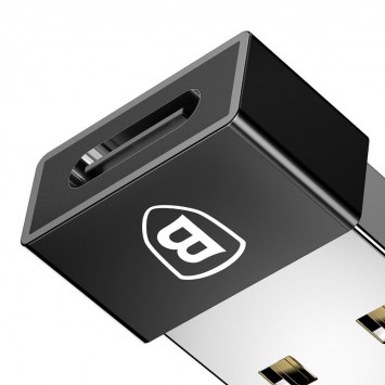 Перехідник Baseus Exquisite USB Male to Type-C Female (CATJQ-A01) (Чорний) - Type-C кабелі - зображення 4 