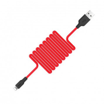 Дата кабель Hoco X21 Silicone Lightning Cable (1m) (Black / Red) - Lightning - изображение 1