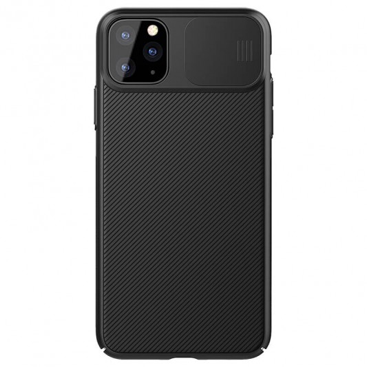Карбоновая накладка для Apple iPhone 11 Pro (5.8"") - Nillkin Camshield (шторка на камеру) (Черный / Black) - изображение 1