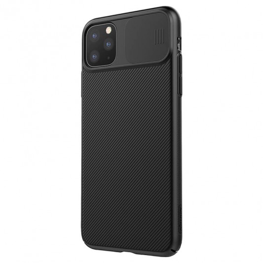 Карбоновая накладка для Apple iPhone 11 Pro (5.8"") - Nillkin Camshield (шторка на камеру) (Черный / Black) - изображение 3