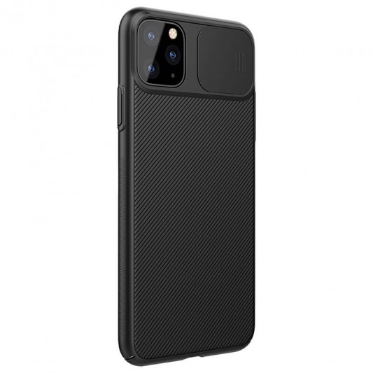 Карбоновая накладка для Apple iPhone 11 Pro (5.8"") - Nillkin Camshield (шторка на камеру) (Черный / Black) - изображение 4