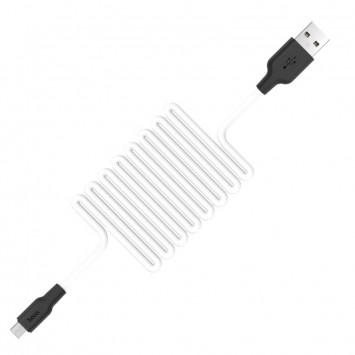 Дата кабель Hoco X21 Plus Silicone MicroUSB Cable (1m) (Черный / Белый) - MicroUSB кабели - изображение 2