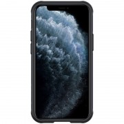 Карбоновая накладка для Apple iPhone 12 mini (5.4"") - Nillkin Camshield (шторка на камеру) (Черный / Black)