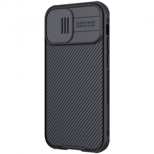 Карбоновая накладка для Apple iPhone 12 mini (5.4"") - Nillkin Camshield (шторка на камеру) (Черный / Black) - изображение 2
