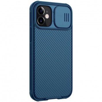 Карбонова накладка Apple iPhone 12 mini (5.4"") - Nillkin Camshield (шторка на камеру) (Синій / Blue) - Чохли для iPhone 12 mini - зображення 2 