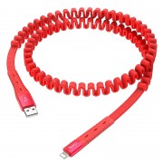 Дата кабель Hoco U78 ""Cotton treasure elastic"" lightning (1.2М) (Красный)