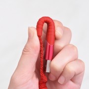 Дата кабель Hoco U78 ""Cotton treasure elastic"" lightning (1.2М) (Красный)
