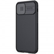 Карбоновая накладка для Apple iPhone 12 Pro / 12 (6.1"") - Nillkin Camshield (шторка на камеру) (Черный / Black)