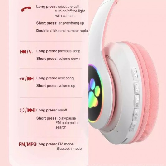 Bluetooth навушники Tucci STN-28 (Рожевий) - зображення 3 