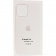 Чохол для Apple iPhone 12 Pro / 12 (6.1"") - Silicone case (AAA) full with Magsafe and Animation (Білий / White)