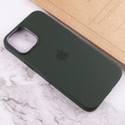 Чехол для Apple iPhone 12 Pro / 12 (6.1"") - Silicone case (AAA) full with Magsafe and Animation (Зеленый / Cyprus Green)