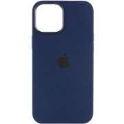 Чехол для Apple iPhone 12 Pro / 12 (6.1"") - Silicone case (AAA) full with Magsafe and Animation (Синий / Navy blue)