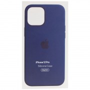 Чехол для Apple iPhone 12 Pro / 12 (6.1"") - Silicone case (AAA) full with Magsafe and Animation (Синий / Navy blue)