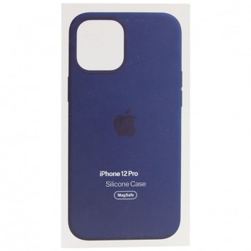 Чохол для Apple iPhone 12 Pro / 12 (6.1"") - Silicone case (AAA) full with Magsafe and Animation (Синій / Navy blue) - Чохли для iPhone 12 Pro - зображення 4 
