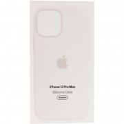Чехол для Apple iPhone 12 Pro Max (6.7"") - Silicone case (AAA) full with Magsafe and Animation (Белый / White)