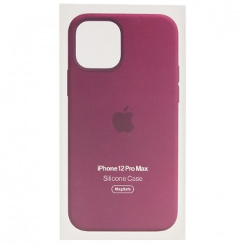 Чохол для Apple iPhone 12 Pro Max (6.7"") - Silicone case (AAA) full with Magsafe and Animation (Бордовий / Plum) - Чохли для iPhone 12 Pro Max - зображення 4 