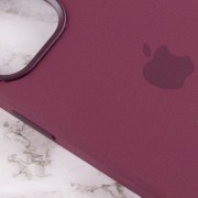 Чохол для Apple iPhone 12 Pro Max (6.7"") - Silicone case (AAA) full with Magsafe and Animation (Бордовий / Plum)