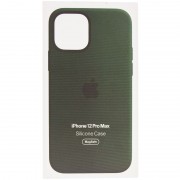Чехол для Apple iPhone 12 Pro Max (6.7"") - Silicone case (AAA) full with Magsafe and Animation (Зеленый / Cyprus Green)