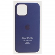 Чехол для Apple iPhone 12 Pro Max (6.7"") - Silicone case (AAA) full with Magsafe and Animation (Синий / Navy blue)