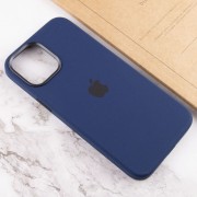 Чехол для Apple iPhone 12 Pro Max (6.7"") - Silicone case (AAA) full with Magsafe and Animation (Синий / Navy blue)